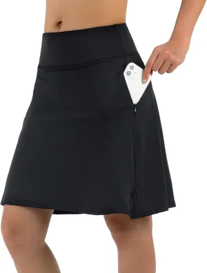ANIVIVO Women's Skorts Skirts 20" Knee Length,Tennis Golf Pickleball Sports Skirts with High Waisted Zipper Pockets