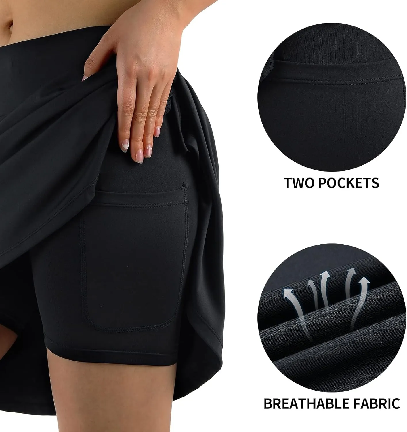ANIVIVO Women's Skorts Skirts 20" Knee Length,Tennis Golf Pickleball Sports Skirts with High Waisted Zipper Pockets