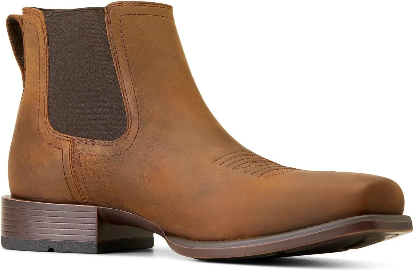 Booker Ultra Square Toe Western Boots Ariat in Oily Distressed Tan