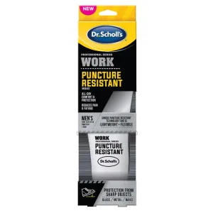 Dr. Scholl's Puncture Resistant Men's Insoles One Size Fits All Gray 1 pair