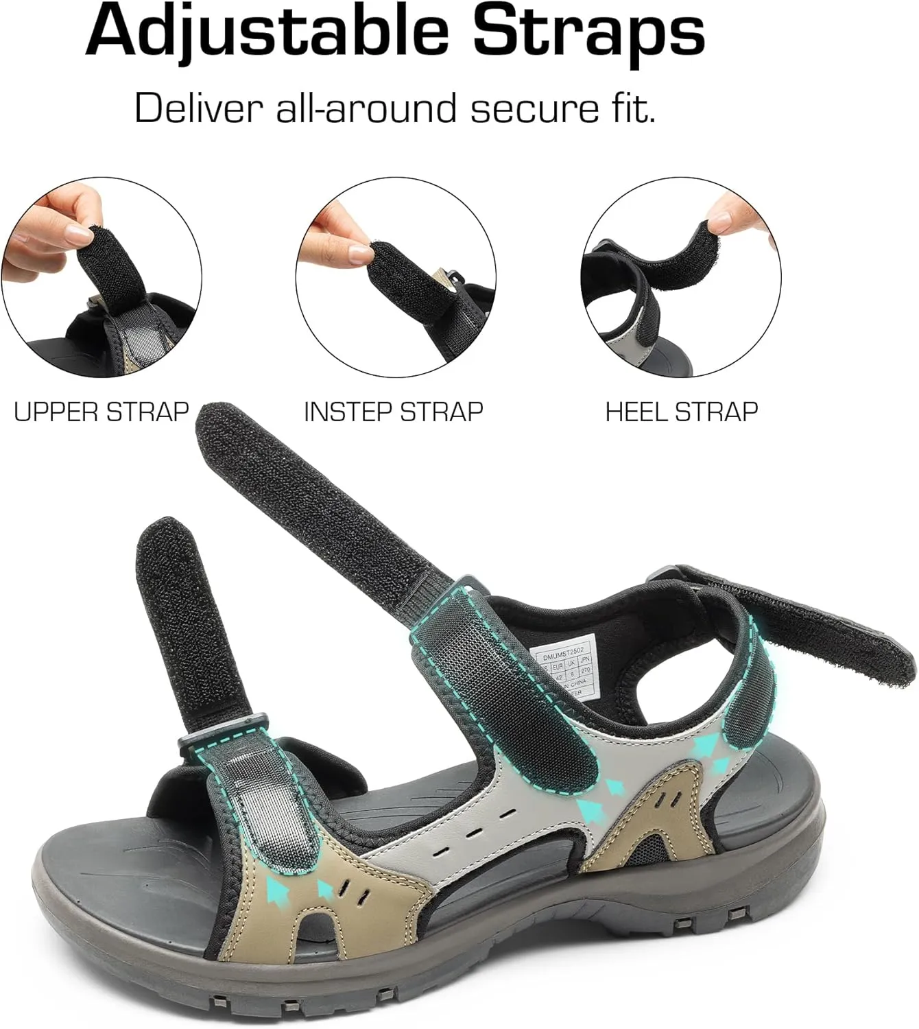 DREAM PAIRS Men??s Arch Support Hiking Sandals Sport Outdoor Athletic Comfortable Summer Beach Water Sandals