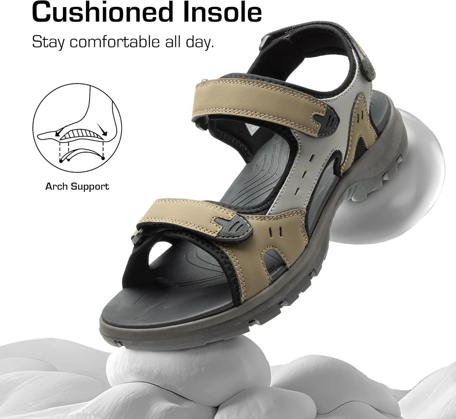 DREAM PAIRS Men??s Arch Support Hiking Sandals Sport Outdoor Athletic Comfortable Summer Beach Water Sandals
