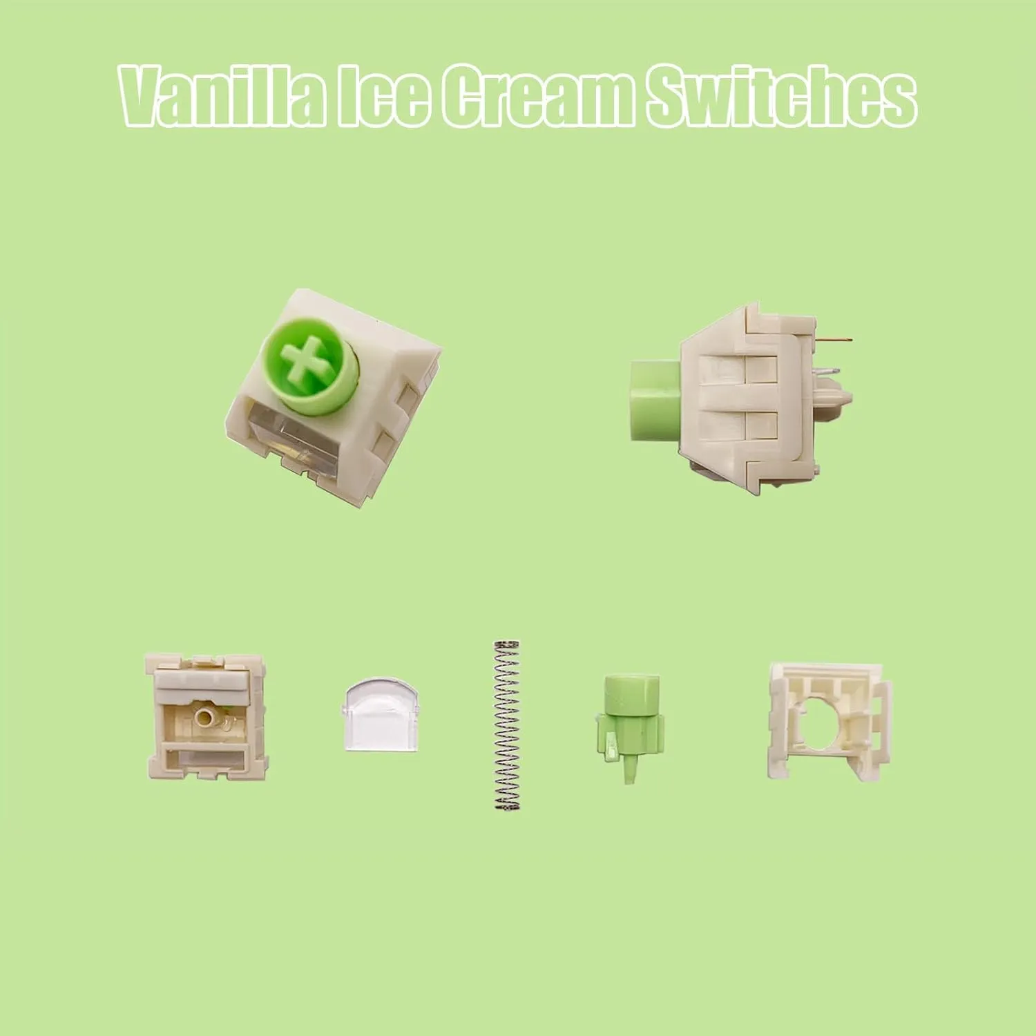 FEKER Kailh Vanilla Ice Cream Switches Mechanical Keyboard Accessories 38gf 5 Pin Full Pom Material RGB Linear Hotswappable Cherry Mx Style Pre Lubed Customized (10PCS)