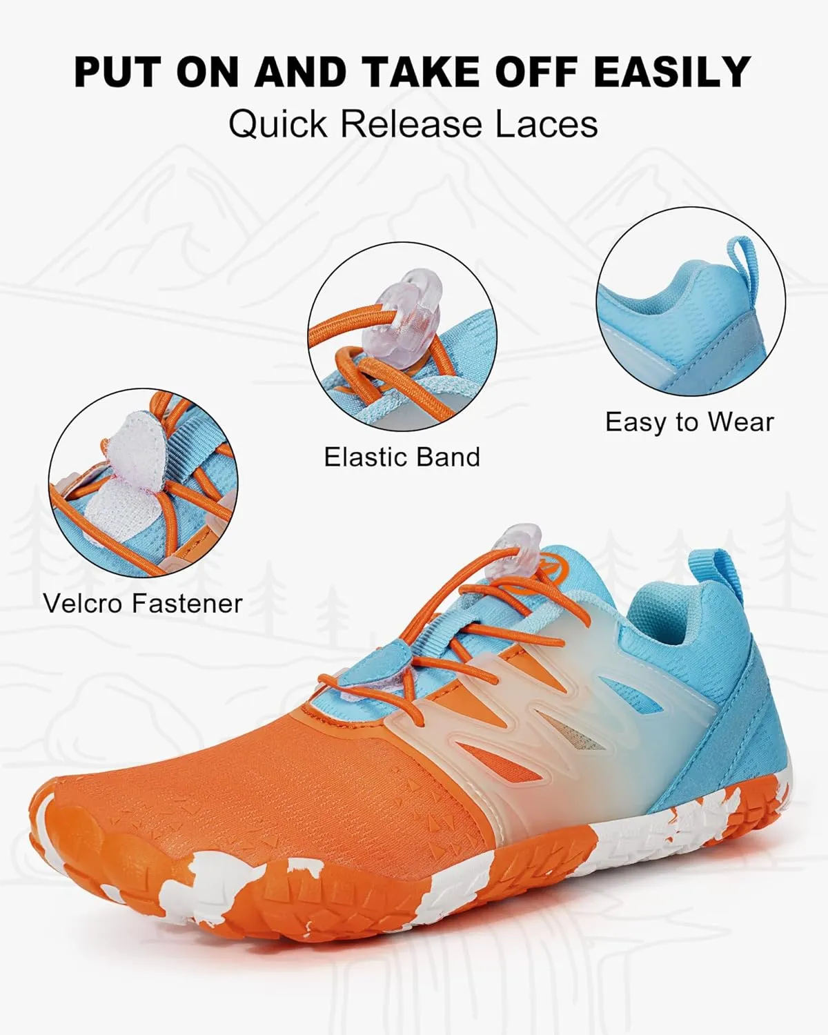 Hike Barefoot Shoes Womens Mens Footwear, Pro Water Shoe Women Men Barefoot Hiking Beach Grounding Shoes for Travel, Wide Toe Box Zero Drop Non-Slip Breathable Lightweight