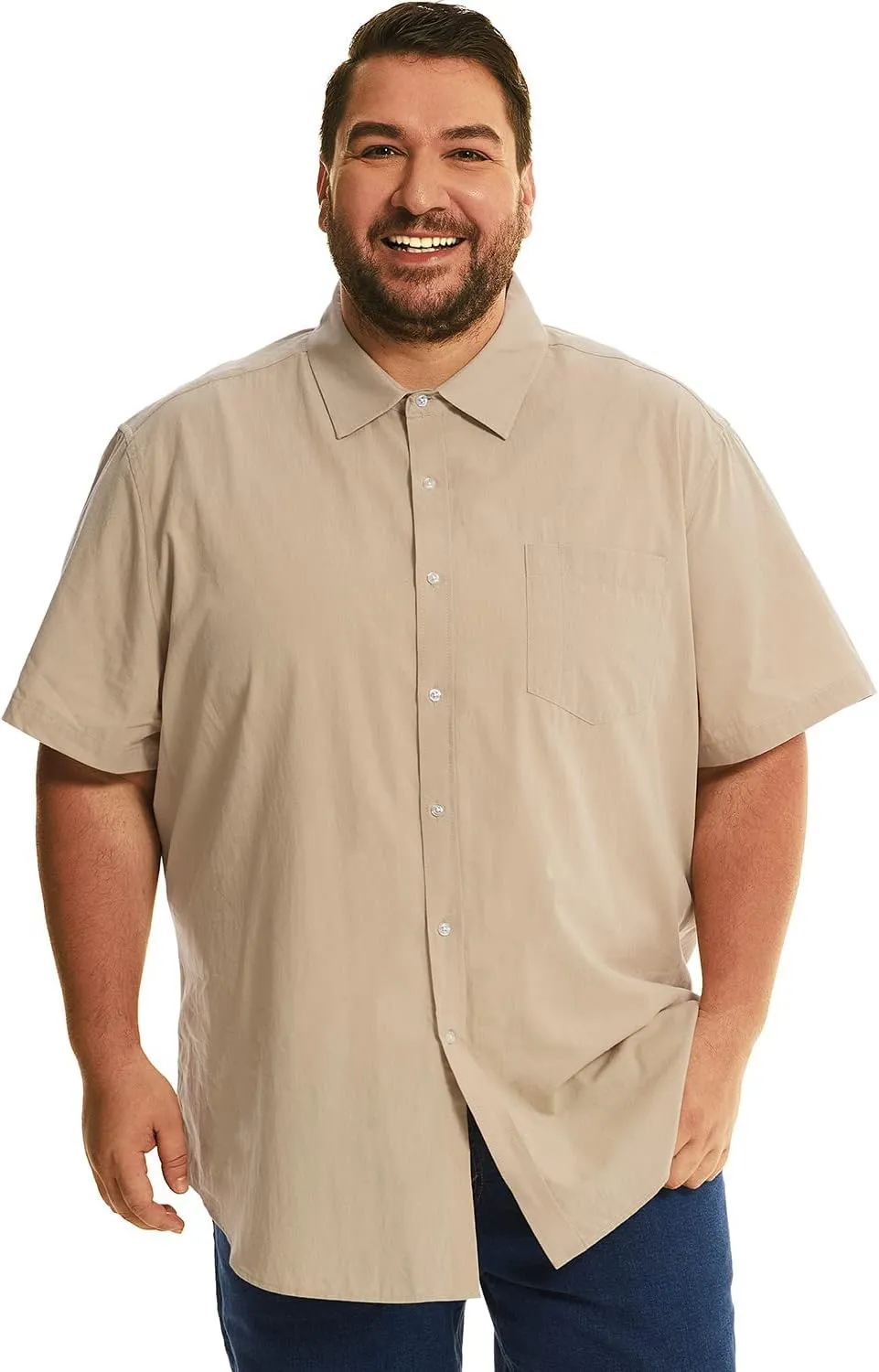 HOdo Big and Tall Mens Cotton Button Down Shirt 2XL-6XL