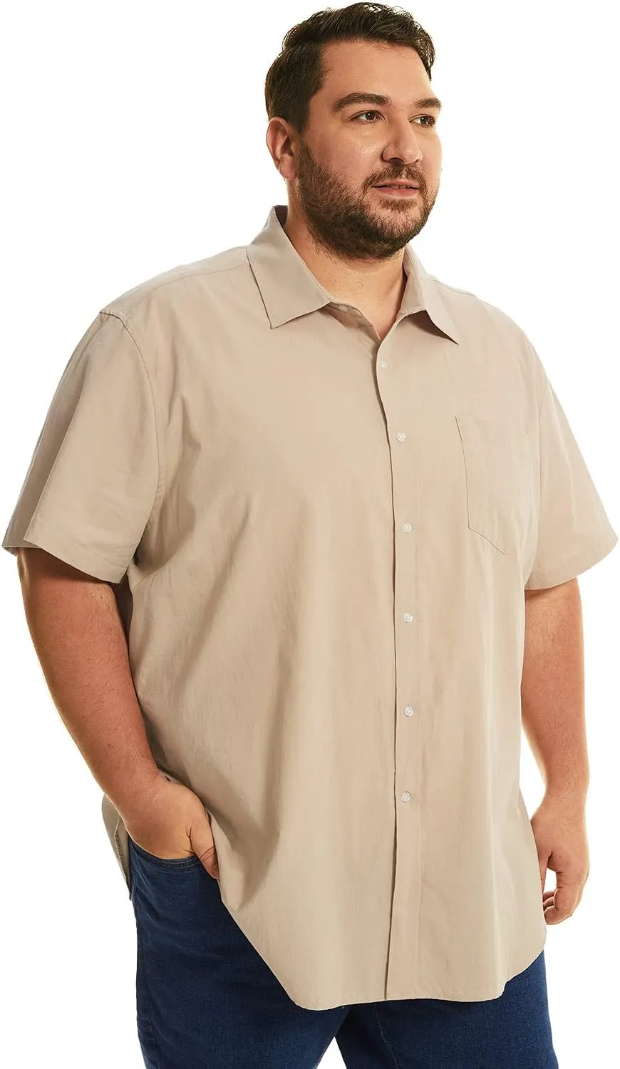 HOdo Big and Tall Mens Cotton Button Down Shirt 2XL-6XL