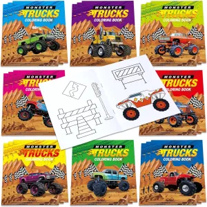 Honoson 24 Pcs Kids Coloring Books Animals Truck Coloring Books Bulk Jungle Animals Party Favors Mini DIY Art Drawing Pages for Birthday Gifts Classroom Jungle Party Supplies(Truck Style)