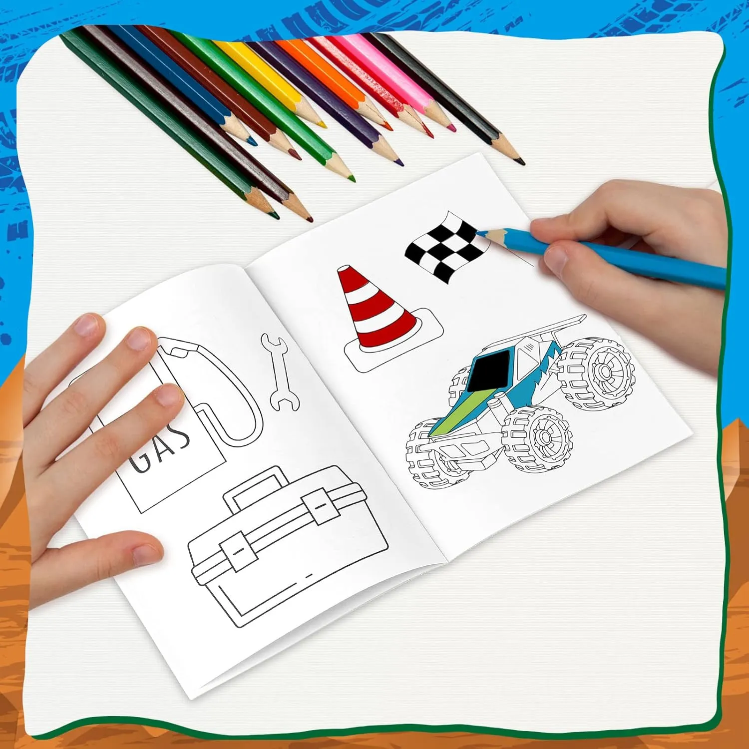 Honoson 24 Pcs Kids Coloring Books Animals Truck Coloring Books Bulk Jungle Animals Party Favors Mini DIY Art Drawing Pages for Birthday Gifts Classroom Jungle Party Supplies(Truck Style)