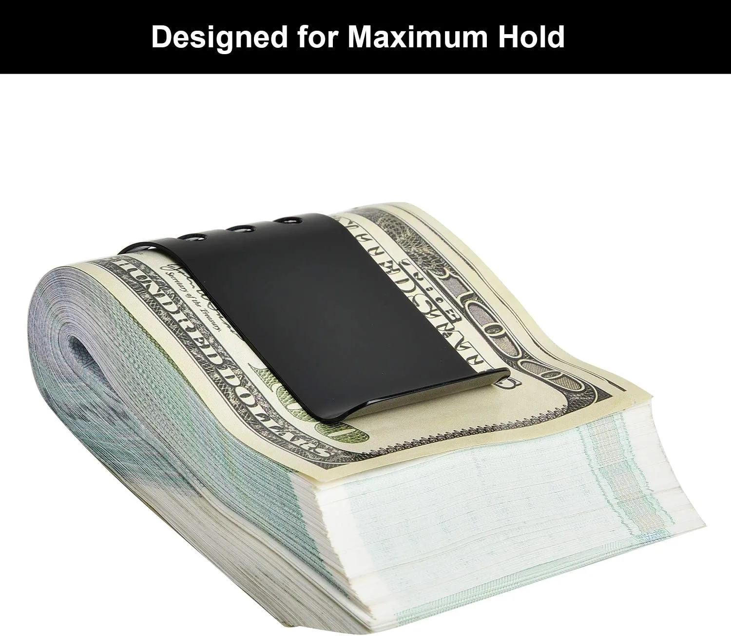 Money Clip Spring Steel Cash Clips Large Capacity Minimalist Front Pocket Wallet (Large Size)