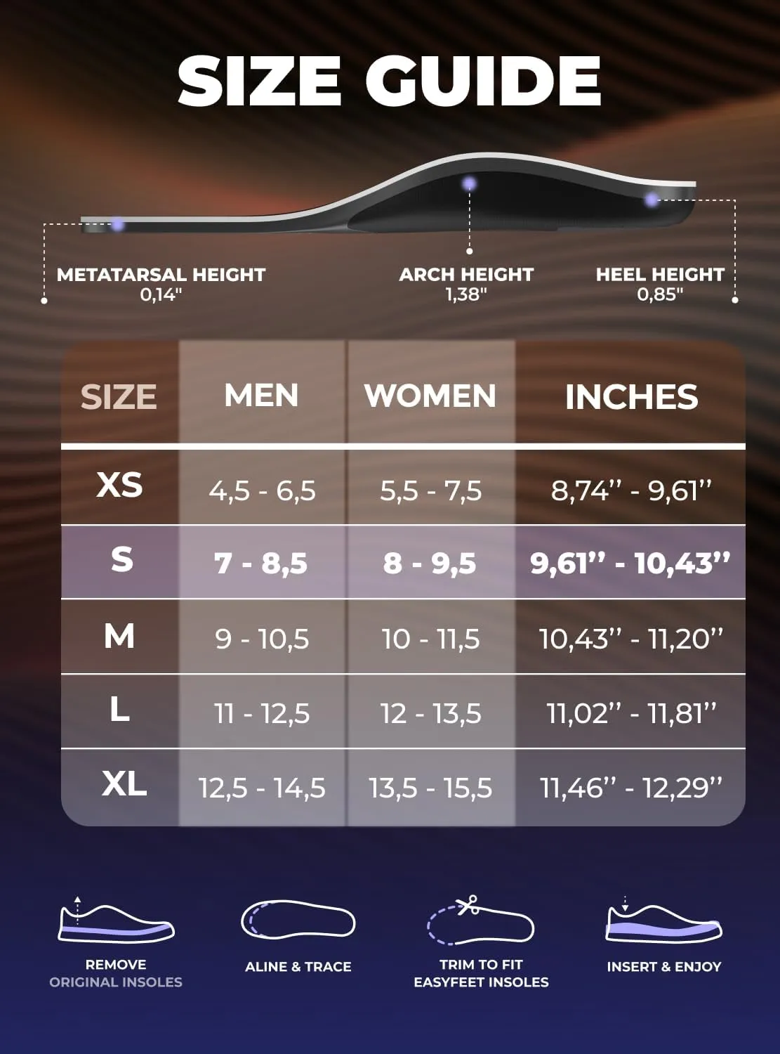 Premium Anti-Fatigue Shoe High Arch Support Insoles Men Women - Plantar Fasciitis Inserts - Orthotic Inserts Shoe Soles Standing All Day - Flat Feet Foot - Work Boot Insoles