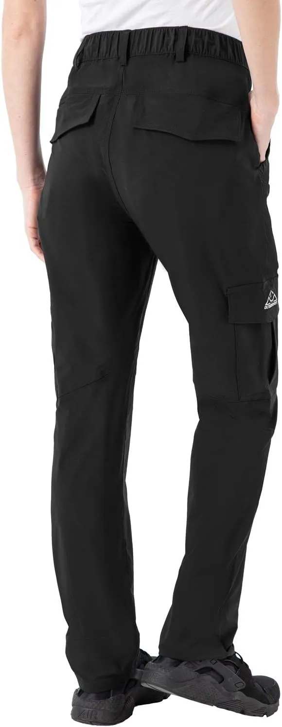 Rdruko Women's Hiking Cargo Pants Water-Resistant Quick Dry UPF 50  Travel Camping Work Pants Zipper Pockets