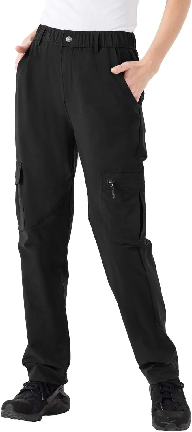 Rdruko Women's Hiking Cargo Pants Water-Resistant Quick Dry UPF 50  Travel Camping Work Pants Zipper Pockets