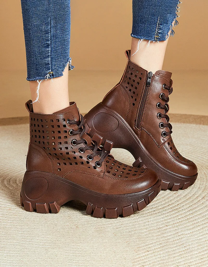 Retro Platform Hollow Boots