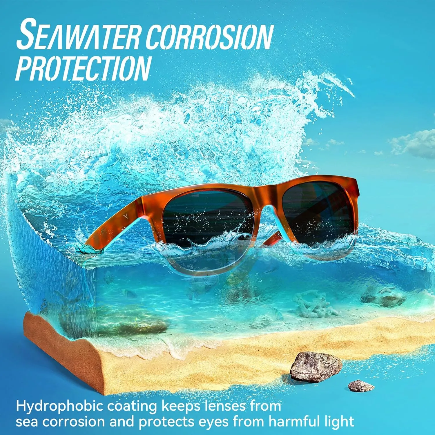 VELAZZIO Mens Sunglasses Polarized With UV400 Protection, Fits for Women Fashion Driving, Fishing, Sports, Beach, Golfing